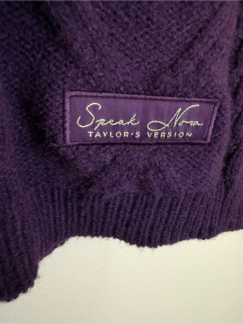 Taylor Swift Speak Now Taylor’s Version Cardigan Purple Cable Knit M/L - Picture 5 of 6